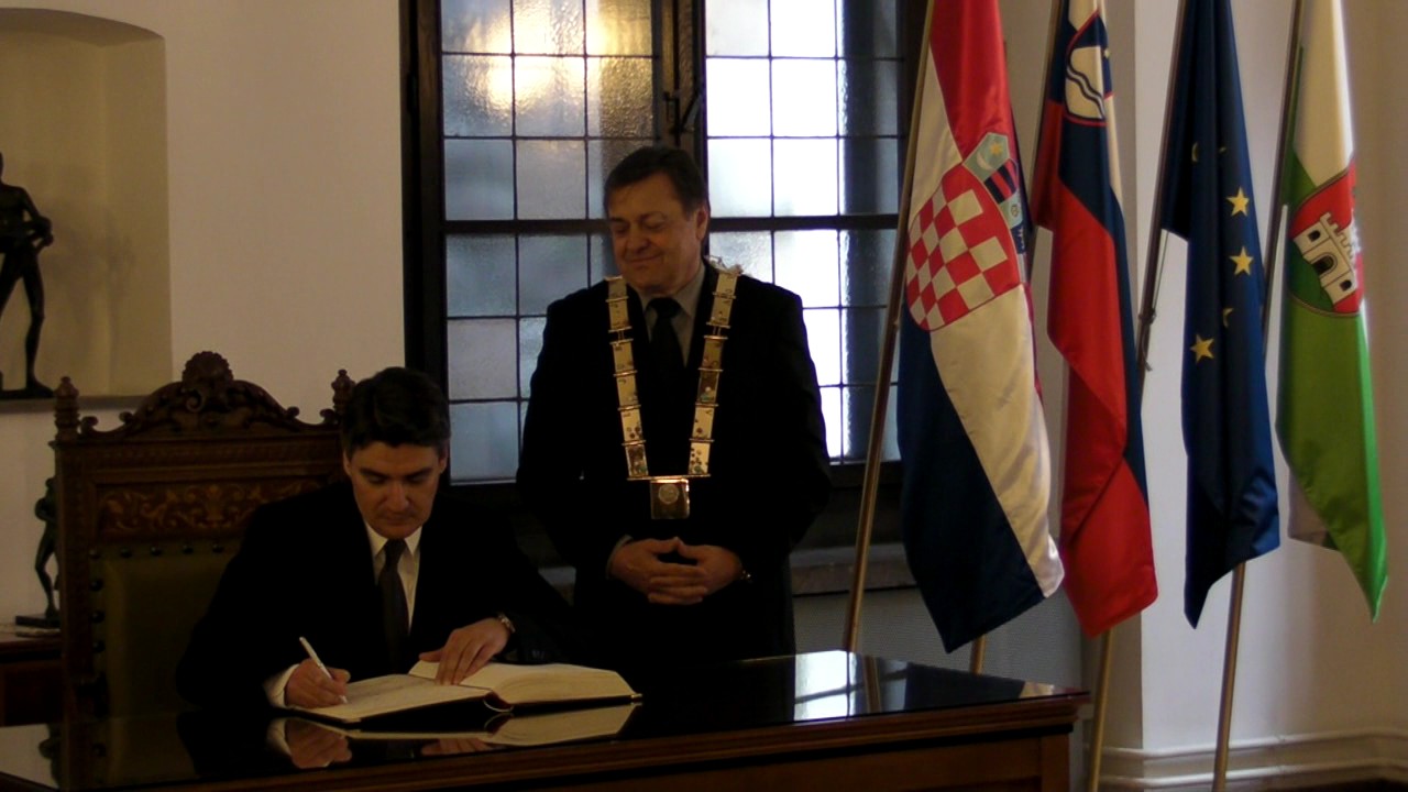 Hrvaški premier Milanović na obisku v Mestni hiši