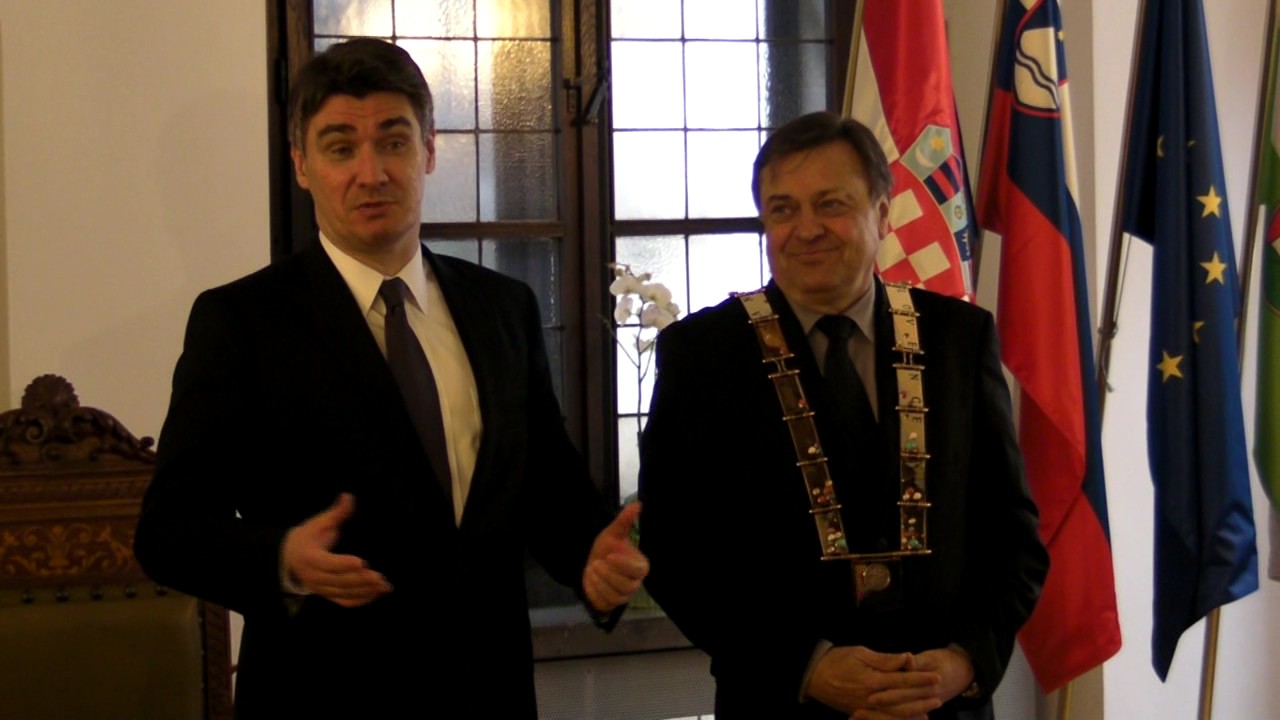 Hrvaški premier Milanović na obisku v Mestni hiši